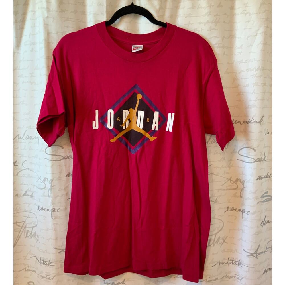 Vintage 90s Nike Jordan Single Stitch T-Shirt Mens XL Maroon Basketball Vtg